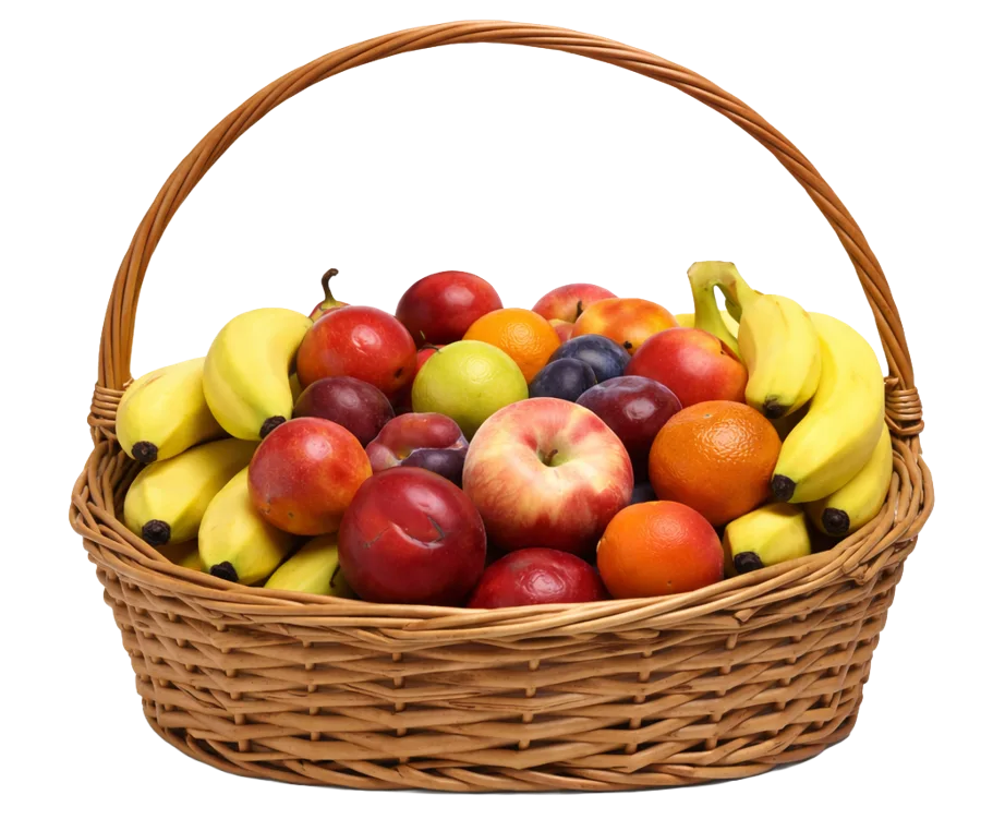 Obstkorb Basic von Fruits4Work mit Äpfeln, Birnen und Bananen